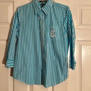 RALPH LAUREN Turquoise 3/4 Length Shirt